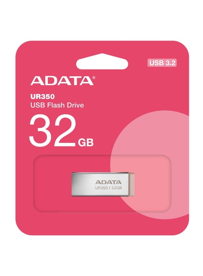 ADATA ADATA UR350 32GB USB 3.2 (USB 5Gbps) Flash Drive | Metal | Ultrafast Data Transfer and Lightweight | Brown - Image 1