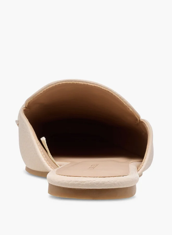 Flora Bella By Shoexpress Women Textured Slip-On Mules with Metal Accent
