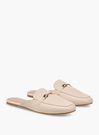 Flora Bella By Shoexpress Women Textured Slip-On Mules with Metal Accent