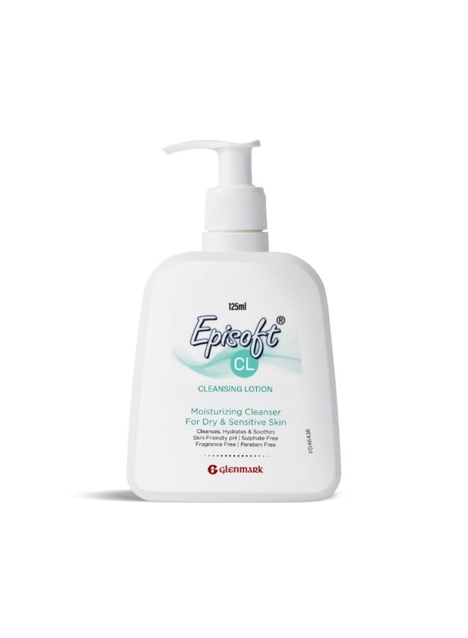 إيبيسوفت لوشن التنظيف Episoft CL | للبشرة الجافة والحساسة | منظف يومي لطيف للوجه (للرجال والنساء) | موصى به من قبل أطباء الجلدية | 125 مل - Image 1