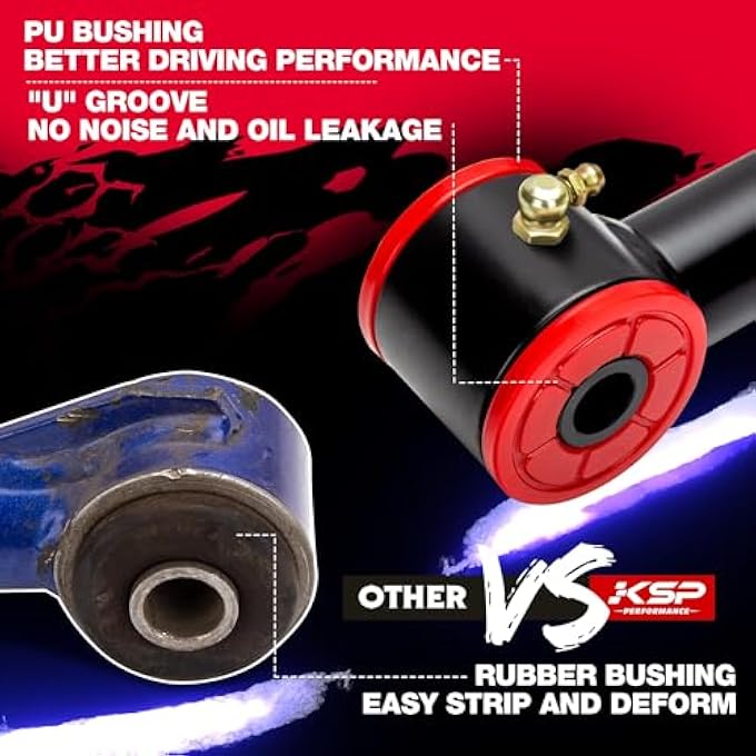 rayihni Ksp 24Inch Upper Control Arms Compatible With Ford F150 Suspension Kits Tubular Black Arms Alignment Lift 2 To 4 For 20042020 F150 Replacement FactoryStock Suspension Arms 2Nd Generation - Image 4