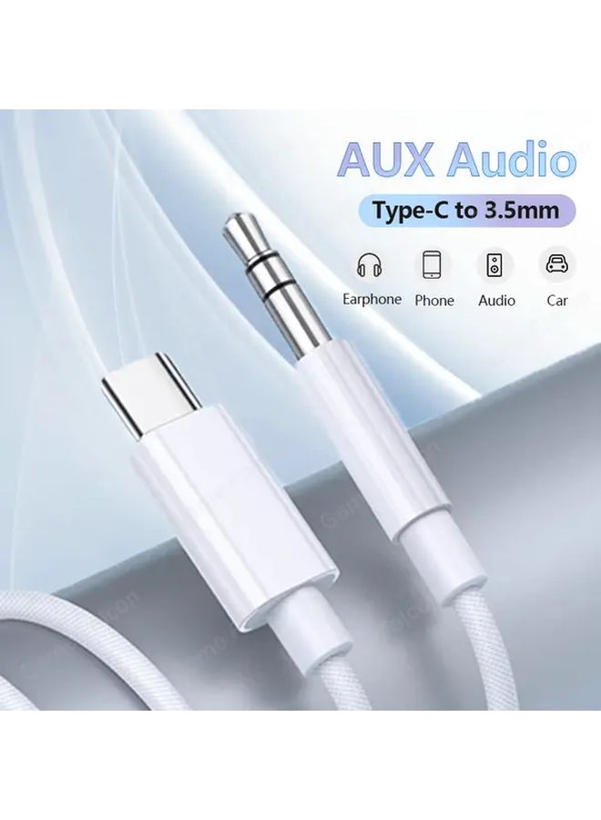 USB C To 3.5mm Audio Cable 39.37inch Cyan Aux Cord For Car Speaker Headphones - Image 1