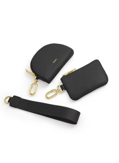 Kattee Mini Leather Wristlet Wallets For Women, Zip Around Dual Pouch Keychain Wristlet Detachable Coin Purse Change Pouch  - Image 5