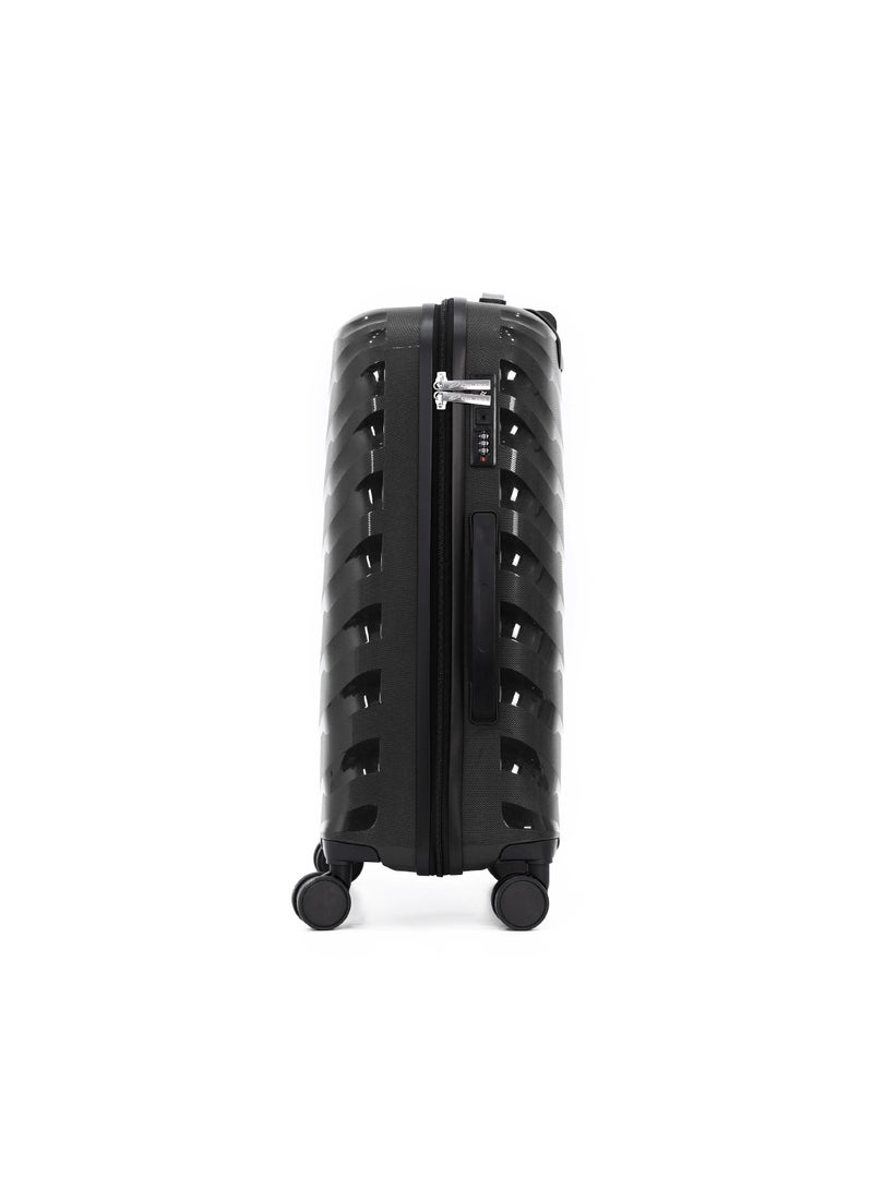 DILIXI حقيبة سفر صلبة بعجلات مجموعة 3 قطع، أسود (S-20، M-24، L-28 بوصة) - Image 3