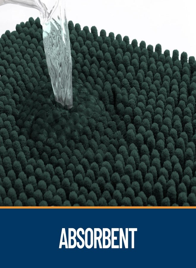 OLANLY Dog Door Mat for Muddy Paws 30x20, Absorbs Moisture and Dirt, Absorbent Non-Slip Washable Doormat, Quick Dry Chenille Mud Mat, Entry Indoor Entryway Carpet for Inside Floor, Blackish Green - Image 3