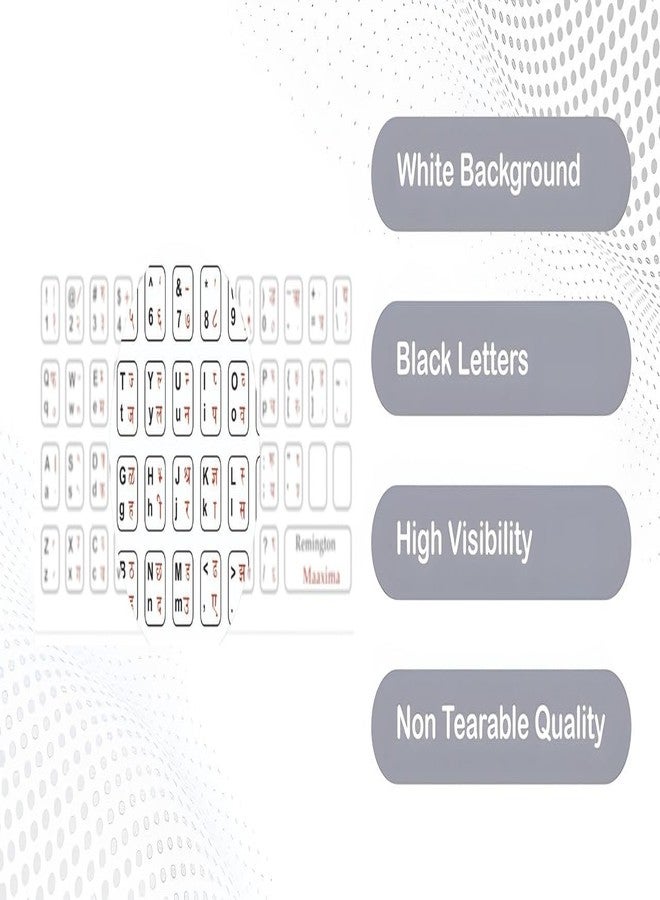 Rose Gold Hindi-English Keyboard Stickers (Pack of 3 - Black, White & Red) | Waterproof, Removable & Easy to Apply | Medium Size | Compatible with Laptop & Desktop Keyboards - Image 4