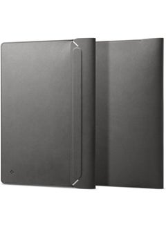 Spigen Laptop Sleeve Valentinus 15 15.6 16 inch, for MacBook Pro, Built in Magnetic Flap, Leather Laptop Case Cover, Laptop Pouch Bag - City Gray  - Image 1
