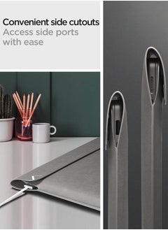 Spigen Laptop Sleeve Valentinus 15 15.6 16 inch, for MacBook Pro, Built in Magnetic Flap, Leather Laptop Case Cover, Laptop Pouch Bag - City Gray  - Image 4