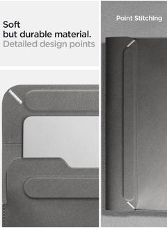Spigen Laptop Sleeve Valentinus 15 15.6 16 inch, for MacBook Pro, Built in Magnetic Flap, Leather Laptop Case Cover, Laptop Pouch Bag - City Gray  - Image 5