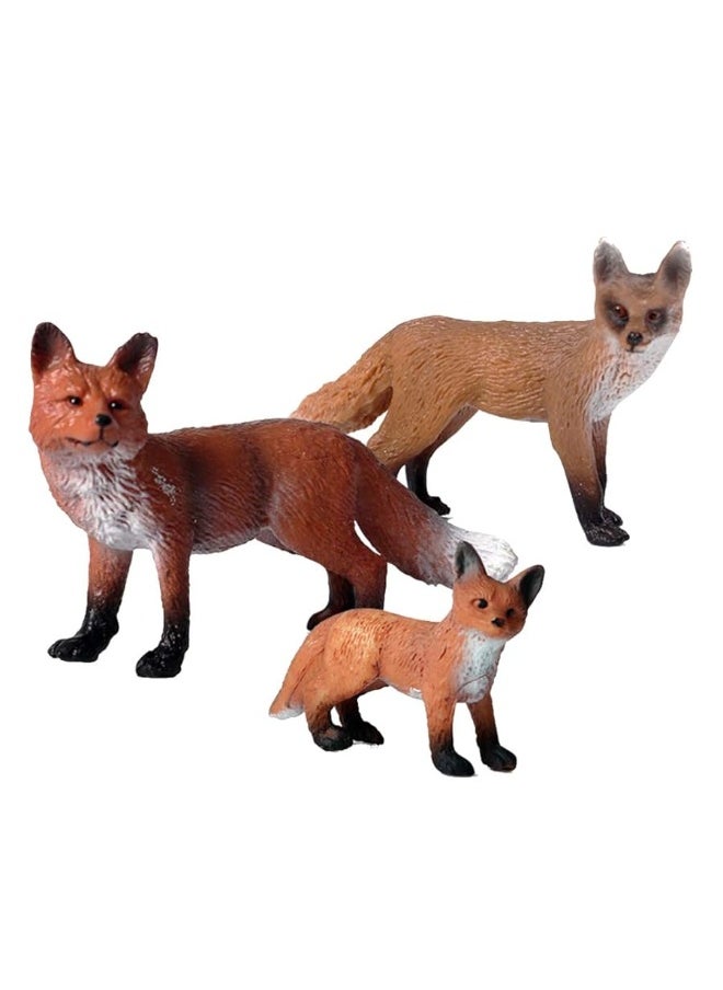 Toddmomy - Toddmomy Fox Toy Figurine 3Pcs Red Fox Animal Toys Plastic Fox Toys Wild Animal Figure Jungle Animal Fox Playset Cake Topper Fox Party Favors Educational Toy Christmas Birthday Supplies - Image 1