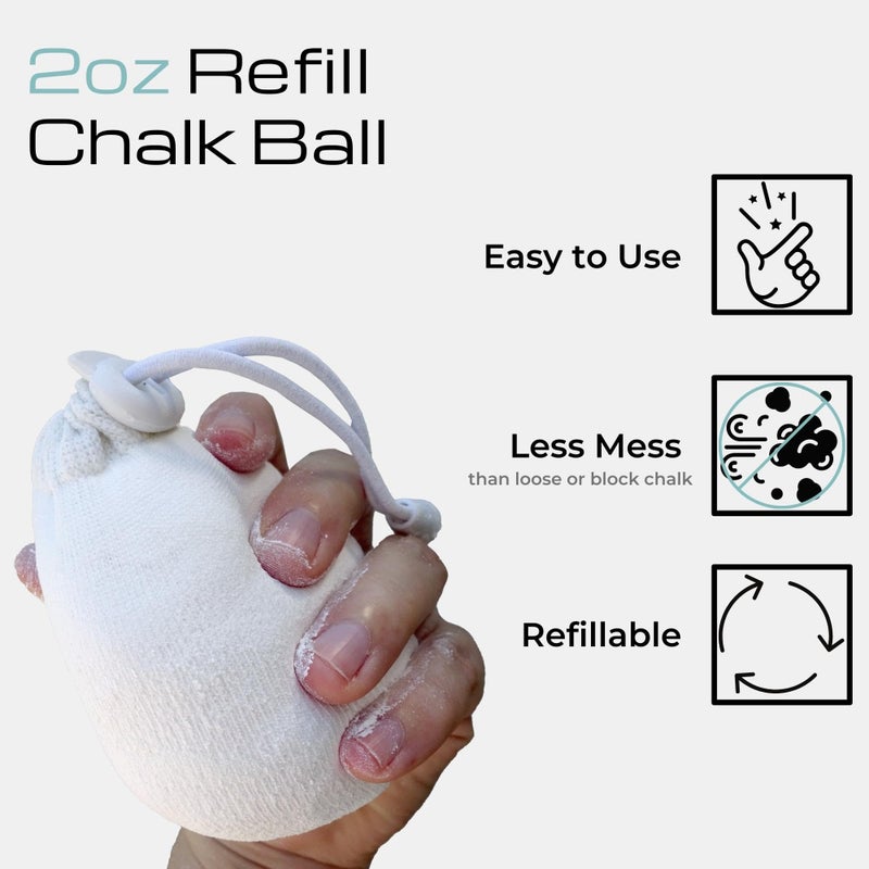 Z-Athletic Z Athletic Gym Chalk Ball for Rock Climbing, Gymnastics, and Weightlifting, 2oz Refillable Ball - Image 4