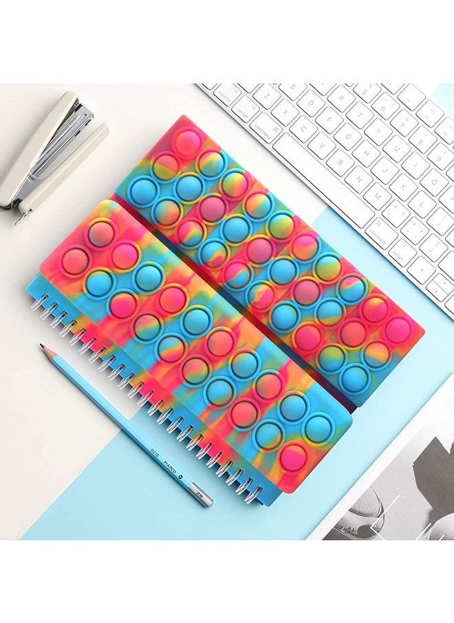 ISank - Pop Notebook Pencil Case,  Fidget Push It Bubble Toys Pencil Box Notebook 2 in 1 Design, Relieve Stress Spiral Notebooks A5 Office  Stationery - Image 1