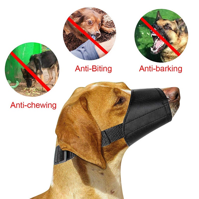 ewinever 5Pcs/Set Adjustable Breathable Safety Small Medium Large Extra Dog Muzzles for Anti-Biting Anti-Barking Anti-Chewing Safety Protection(Black) - Image 3