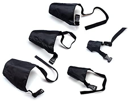 ewinever 5Pcs/Set Adjustable Breathable Safety Small Medium Large Extra Dog Muzzles for Anti-Biting Anti-Barking Anti-Chewing Safety Protection(Black) - Image 1