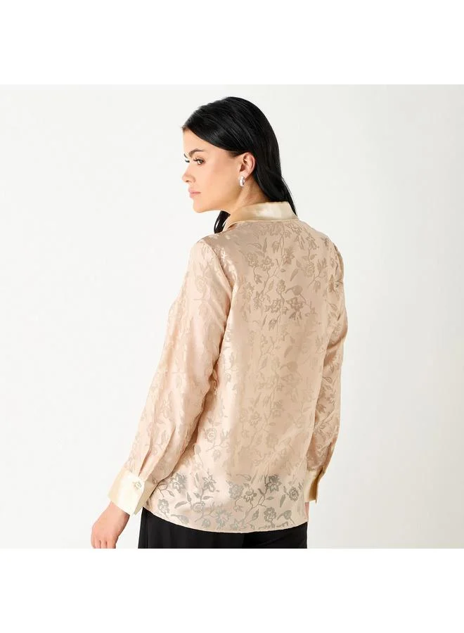 Iconic Iconic Jacquard Shirt with Long Sleeves