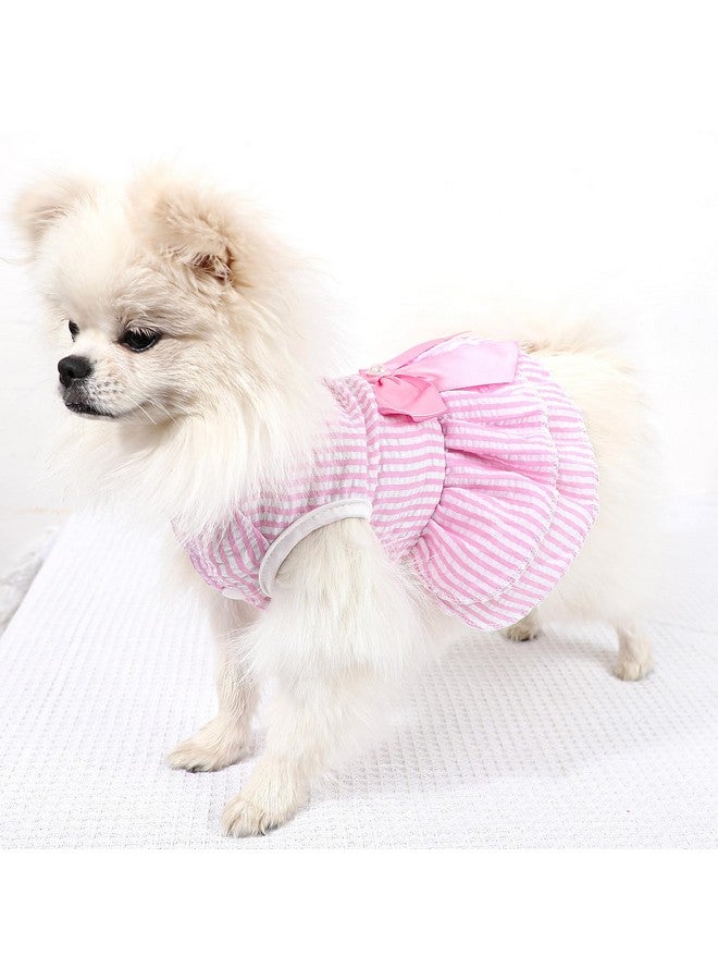 2 Pack Dog Dresses, Puppy Princess Dresses with Sweet Bowknot, Cute Dog Clothes for Small Dogs Girl for Spring Summer (Pink Purple, XX-Small) - Image 3