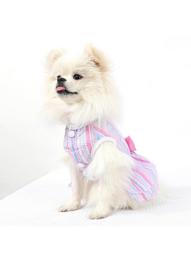 2 Pack Dog Dresses, Puppy Princess Dresses with Sweet Bowknot, Cute Dog Clothes for Small Dogs Girl for Spring Summer (Pink Purple, XX-Small) - Image 2