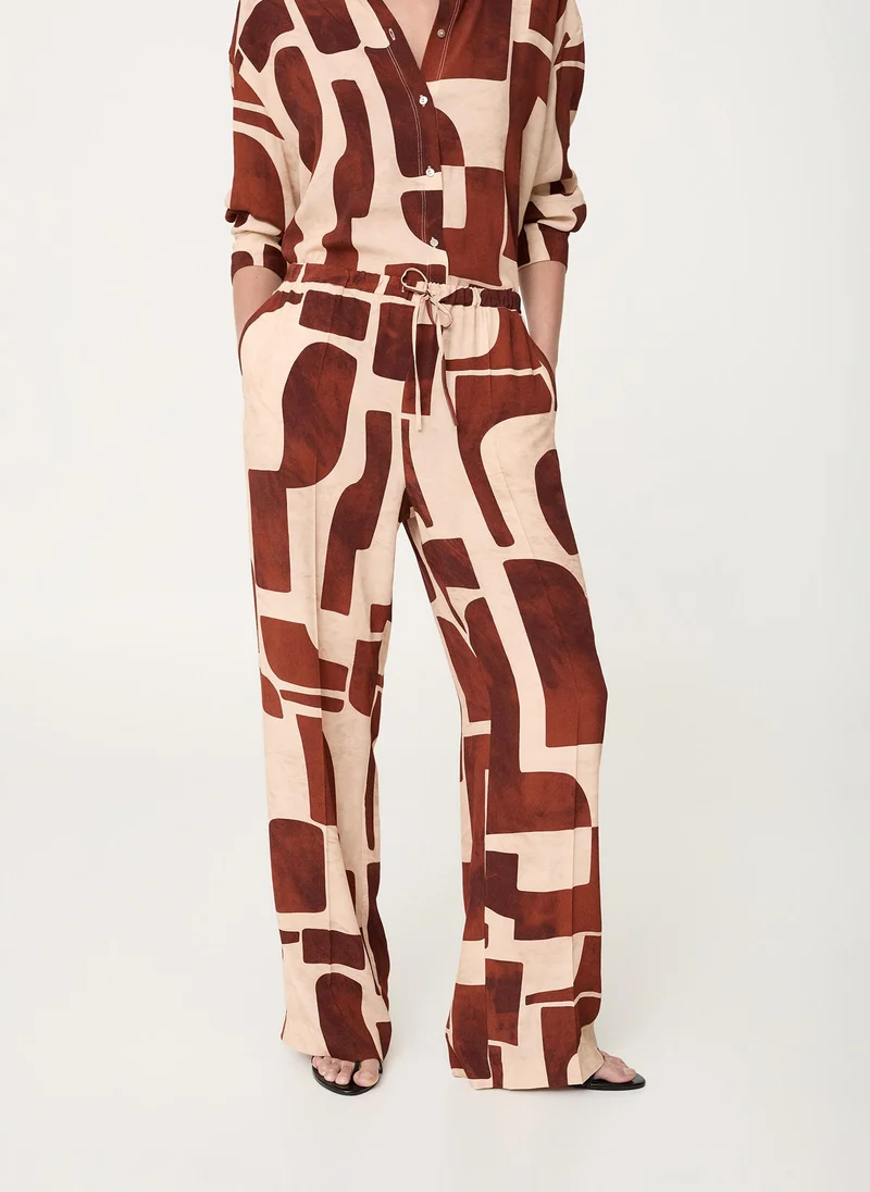 MANGO Fluid trousers with geometric pattern