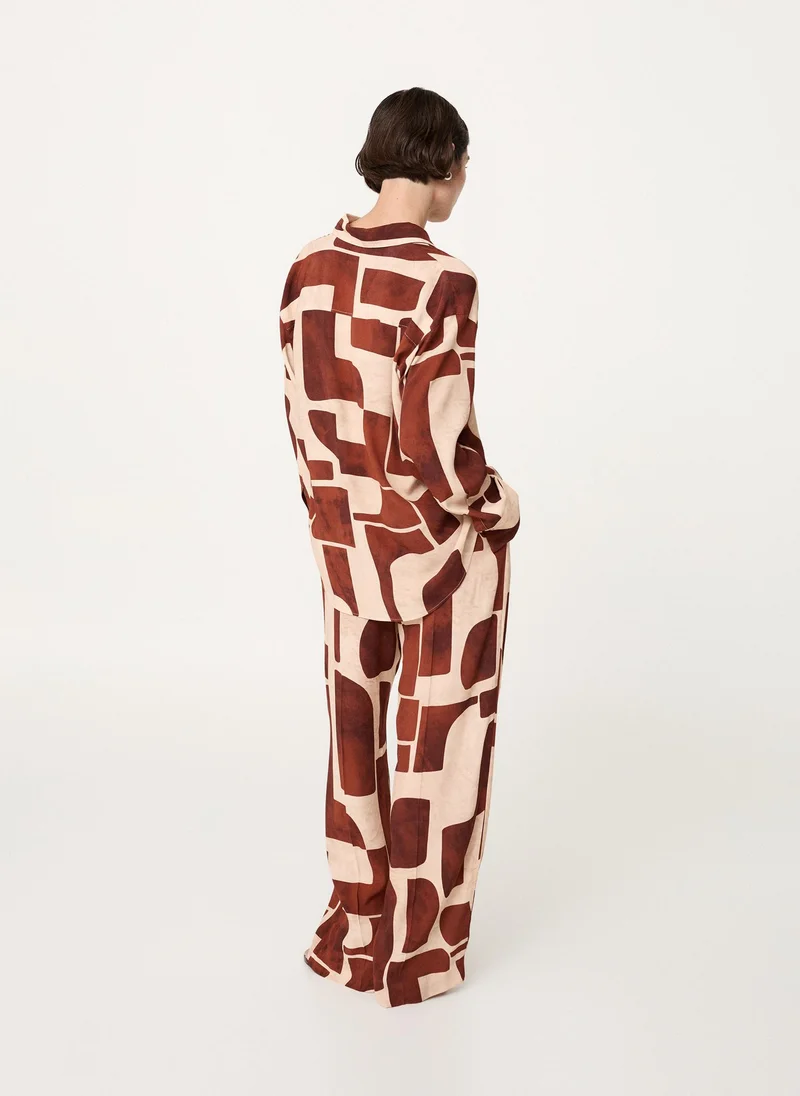 MANGO Fluid trousers with geometric pattern