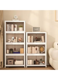 ACPLAY 4-Tier Foldable Storage Cabinet with Clear Magnetic Doors & Wheels, Stackable Modern Organizer Box for Clothes, Toys, Books, and More, Space-Saving Closet Shelf Unit for Bedroom, Living Room, Dorm  - Image 2