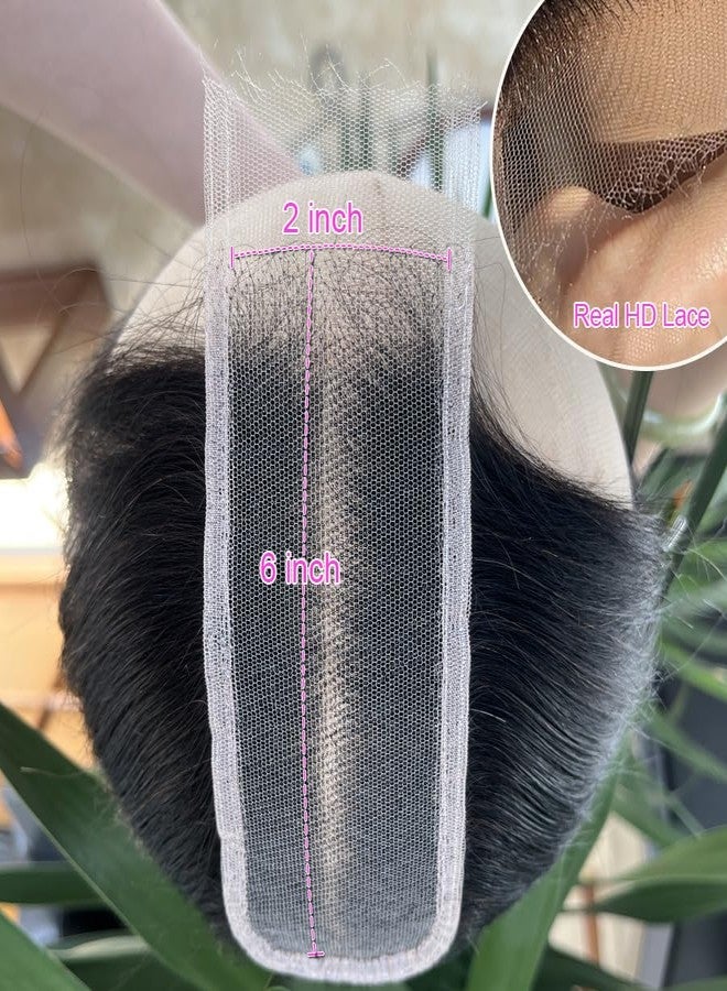 Venice Hair Real HD Lace Closure only 0.10mm Ultra-thin Invisible Crystal HD Lace Pre Plucked with Baby Hair Straight Human Hair Lace Frontal Closure (2x6 HD Body, 14 Inch) - Image 3