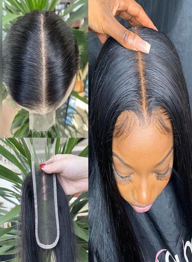 Venice Hair Real HD Lace Closure only 0.10mm Ultra-thin Invisible Crystal HD Lace Pre Plucked with Baby Hair Straight Human Hair Lace Frontal Closure (2x6 HD Body, 14 Inch) - Image 1