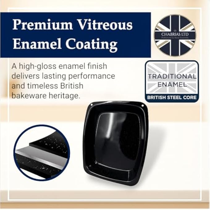 Chabrias Ltd 38Cm Extra Large Vitreous Enamel Roasting Baking Pan Made In England By Chabrias Ltd Gbb045404 - Image 4