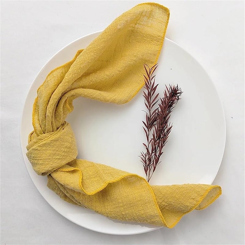 Ginger 10pcs Cotton Gauze Crepe Cloth Napkins 40x40cm For Wedding Dinner Everyday Use - Image 2