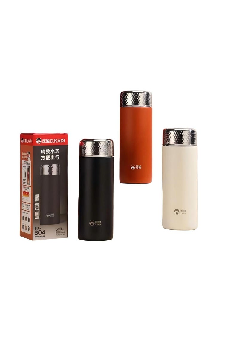 Ivory White Vacuum Leisure Cup 300ml, Double Layer 304 Stainless Steel, Matte Texture, Heat Cold Insulation - Image 1