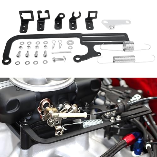 Parfyter 304147 EZ EFI Cable Mount Kit Carburetor Throttle Cable Mount for GM 700R4 transfer Black,Automatic Transmission TV Cables Transmissions Throttle Bracket - Image 1