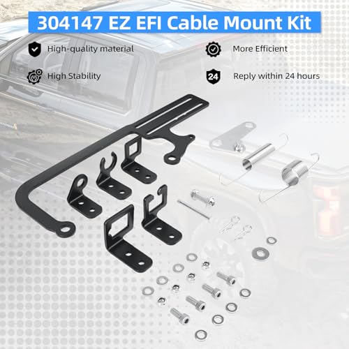 Parfyter 304147 EZ EFI Cable Mount Kit Carburetor Throttle Cable Mount for GM 700R4 transfer Black,Automatic Transmission TV Cables Transmissions Throttle Bracket - Image 3