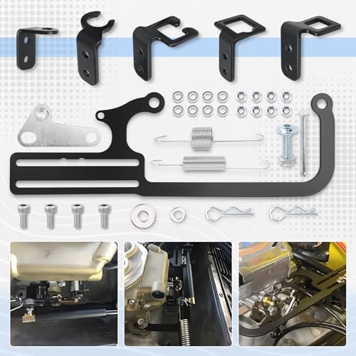 Parfyter 304147 EZ EFI Cable Mount Kit Carburetor Throttle Cable Mount for GM 700R4 transfer Black,Automatic Transmission TV Cables Transmissions Throttle Bracket - Image 2