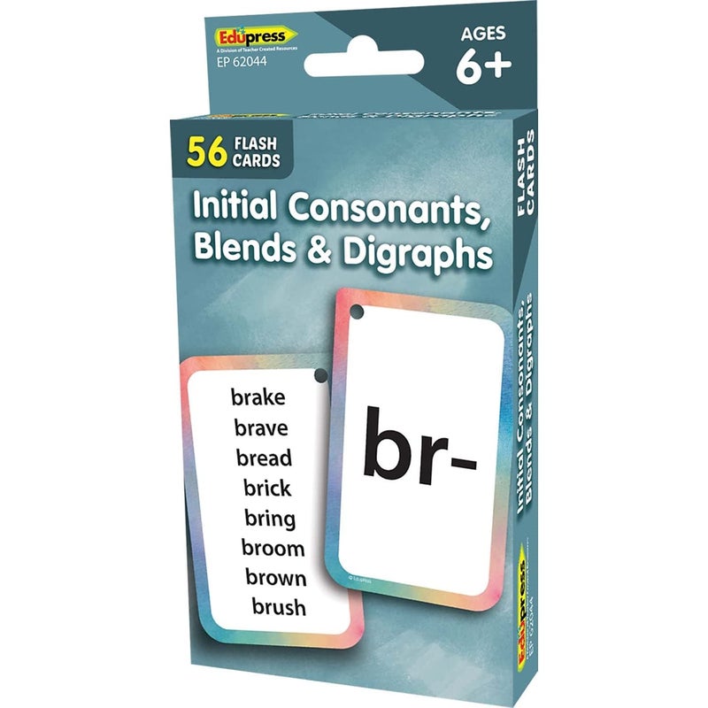 Teacher Created Resources Initial Consonants, Blends & Digraphs Flash Cards (EP62044) 3-1/8" x 5-1/8" - Image 1