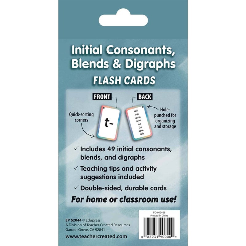 Teacher Created Resources Initial Consonants, Blends & Digraphs Flash Cards (EP62044) 3-1/8" x 5-1/8" - Image 4