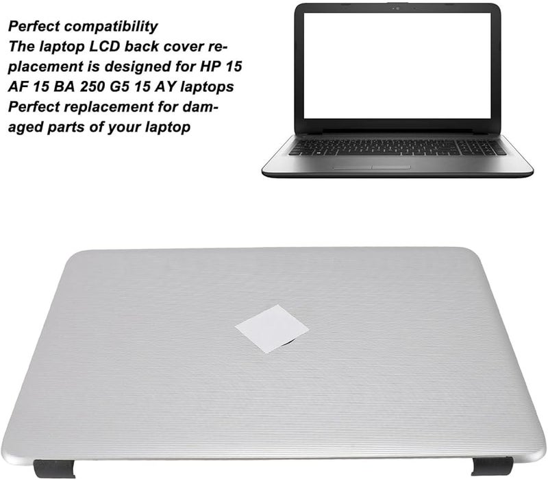 ABS Silver LCD Back Cover Top Lid Replacement for HP 15 AF 15 BA 250 15 AY 15 AC Laptop - Image 4