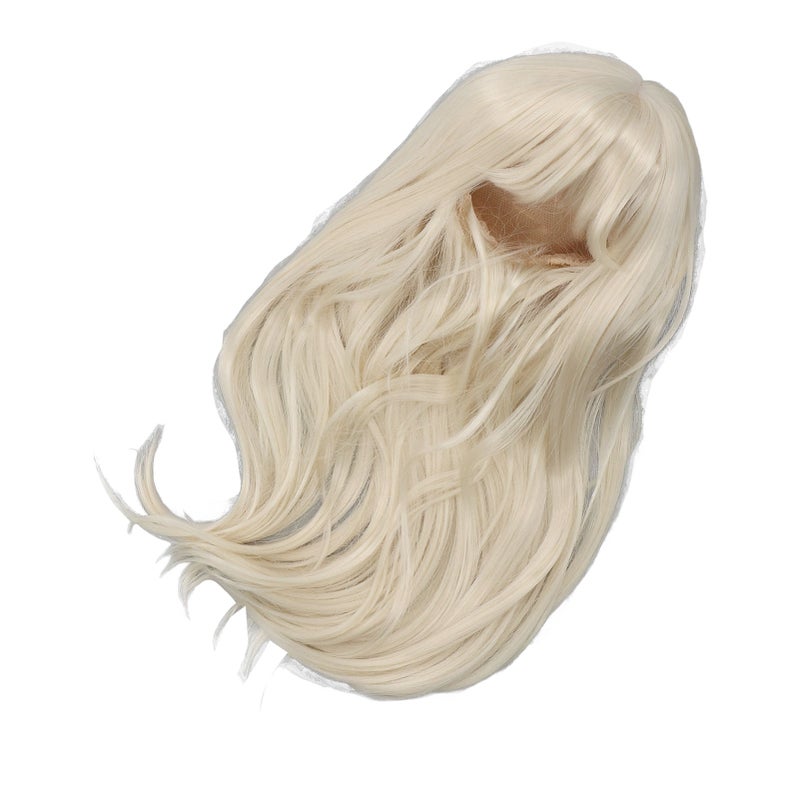 Cotton Doll Wig Long Curly High Temperature Soft Silk Plush Doll Wig Hair for 35‑39cm Head Circumference Milk Gold - Image 2