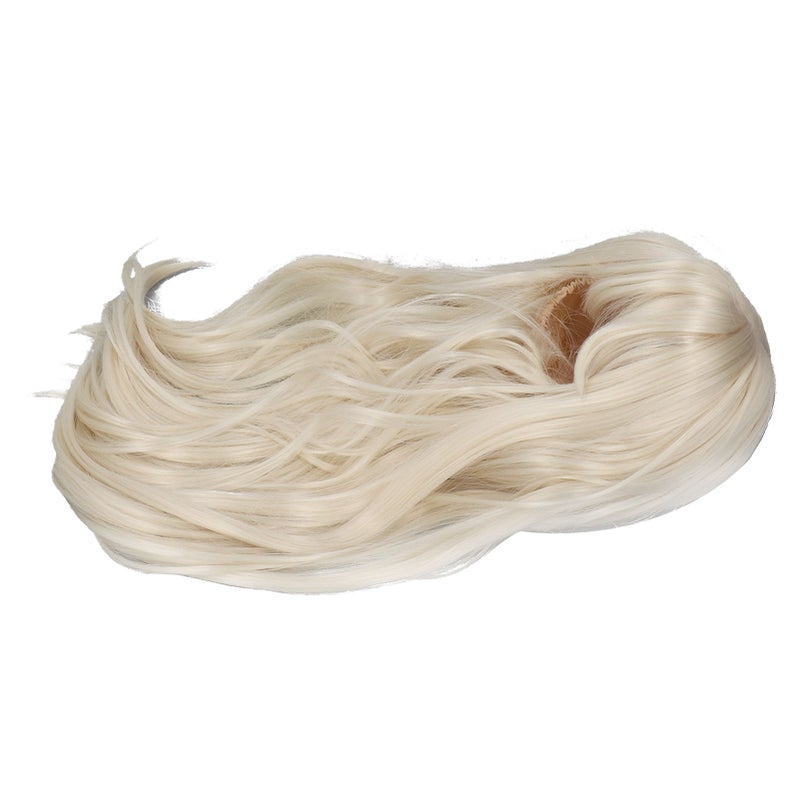 Cotton Doll Wig Long Curly High Temperature Soft Silk Plush Doll Wig Hair for 35‑39cm Head Circumference Milk Gold - Image 3