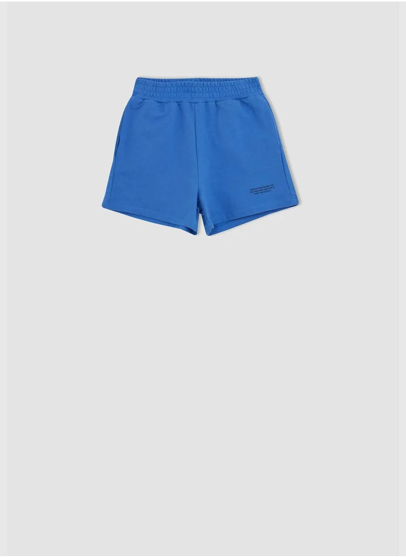 DeFacto Fitted Slogan Print Mini Short