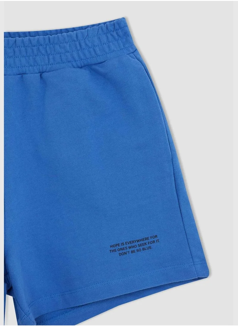 DeFacto Fitted Slogan Print Mini Short