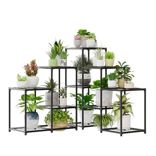Bamworld Corner Plant Stand Indoor Metal Plant Shelf 5Tier 11 Potted Flower Shelves Garden Black Plant Holder Rack for Garden Living Room Patio Morden Home Decor Gardening Gifts - Image 1