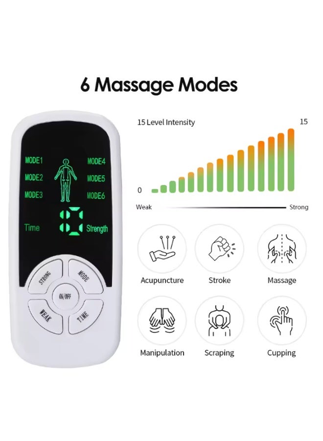 Multi-Functional Digital Electric Muscle Stimulator 6 Modes 10 Levels Digital Massager LED Display Mini Body Massager for Neck Leg Back - Image 4