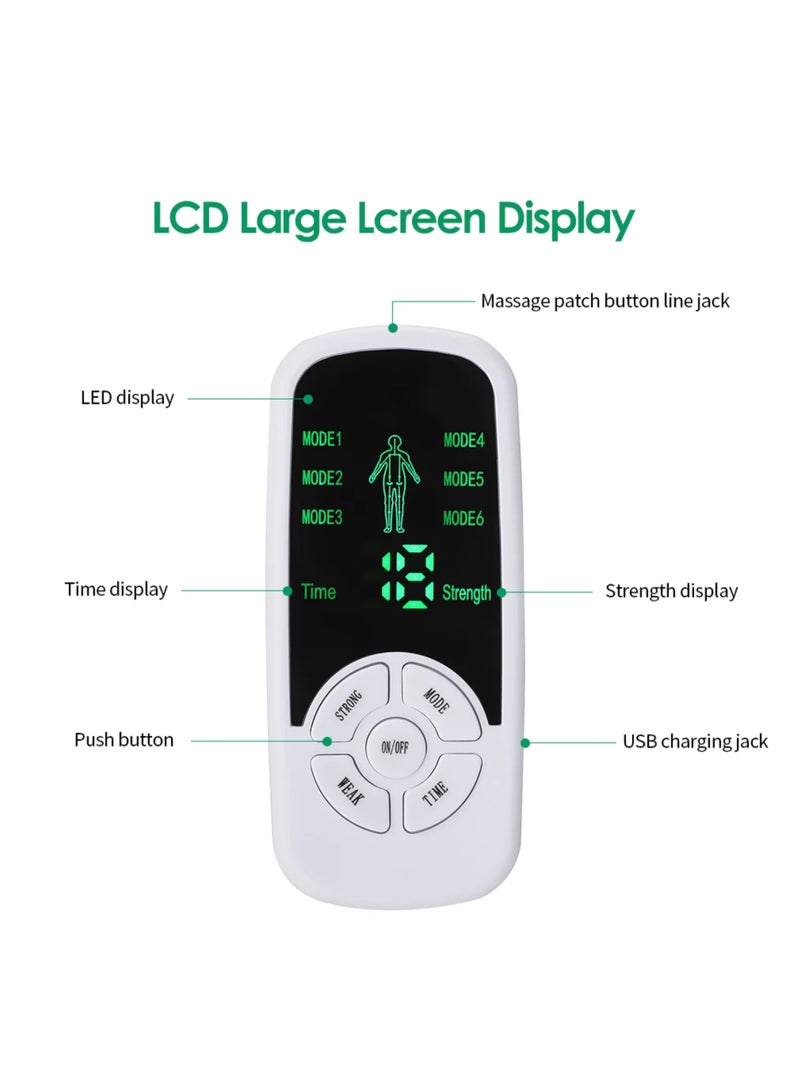 Multi-Functional Digital Electric Muscle Stimulator 6 Modes 10 Levels Digital Massager LED Display Mini Body Massager for Neck Leg Back - Image 3