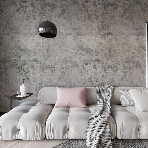 BAYYA Cement Gray Contact Paper Concrete Peel and Stick Wallpaper Industrial Style Self Adhesive Paper Waterproof Removable Decorative Paper Vinyl Film Furniture Stickers for Bathroom Kitchen Cabinets - Image 1