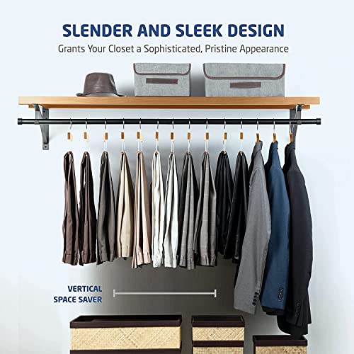 Aakriti Wooden Slack/Trouser Pants Hangers with Non-Slip Bar | Durable Smooth Finish Wooden Cloth Hangers | Slim Space-Saving Closet Organizers with 360° Swivel Hook (Set of 36) - Image 3