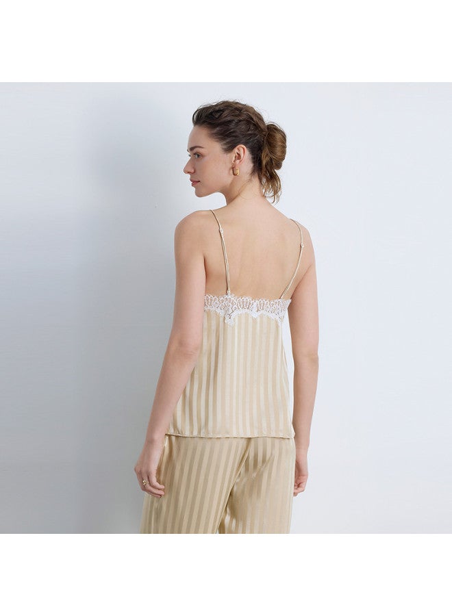 AIMER Embroidered Lace Striped Spaghetti Strap Camisole For Women - Image 4