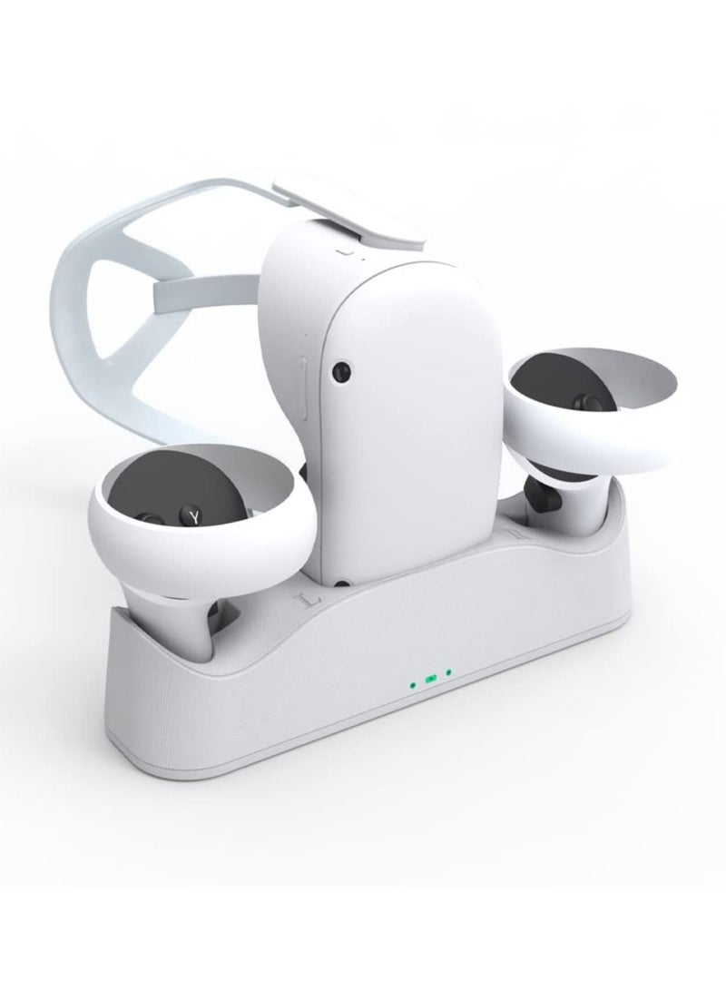 KASTWAVE Charging Dock Set for Oculus Quest 2, Includes 2 Rechargeable Batteries and Covers, Support Magnetic Dual Controller Charging Headset and Grip - Image 1