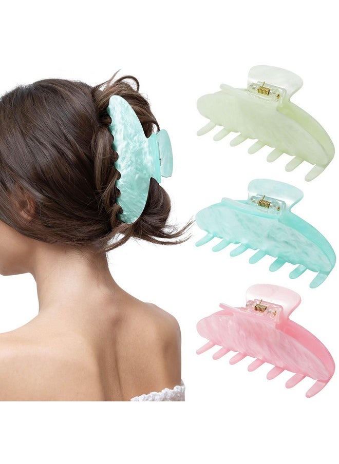HAIMEIKANG 3 Pcs Hair Claw Clips For Women 4 Inch Large Marble Claw Clips For Thick Thin Hair Nonslip Strong Hold Jaw Clips Fashion Hair Accessories For Women Girls  - Image 1