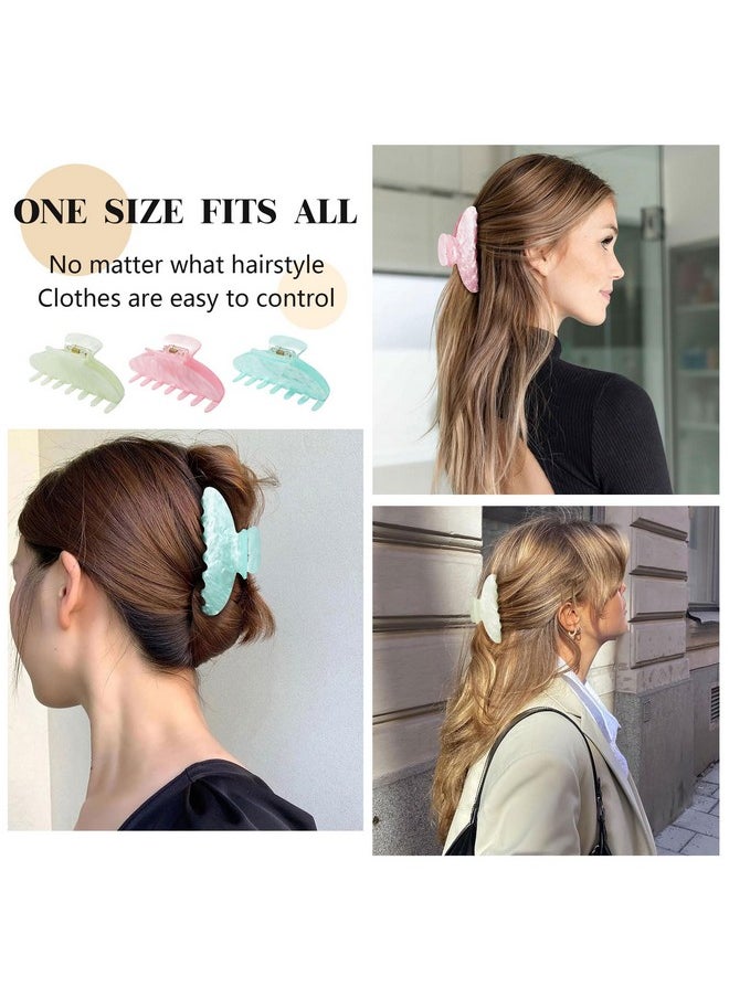 HAIMEIKANG 3 Pcs Hair Claw Clips For Women 4 Inch Large Marble Claw Clips For Thick Thin Hair Nonslip Strong Hold Jaw Clips Fashion Hair Accessories For Women Girls  - Image 4
