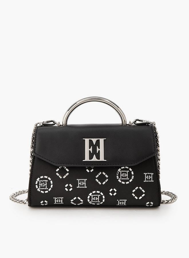 ELLE Embellished Crossbody Bag With Detachable Chain Strap - Image 1