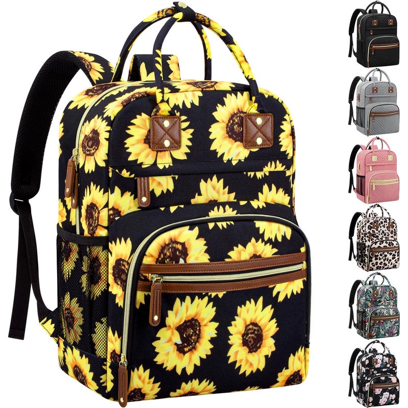 Tenot Diaper Backpack Tote Large Capacity, Baby Bag with Insulated Pockets Multifunctional Diaper Bags For Baby Girl Boy Women Waterproof Bags Mama Maternity Bag Sunflower - Image 1